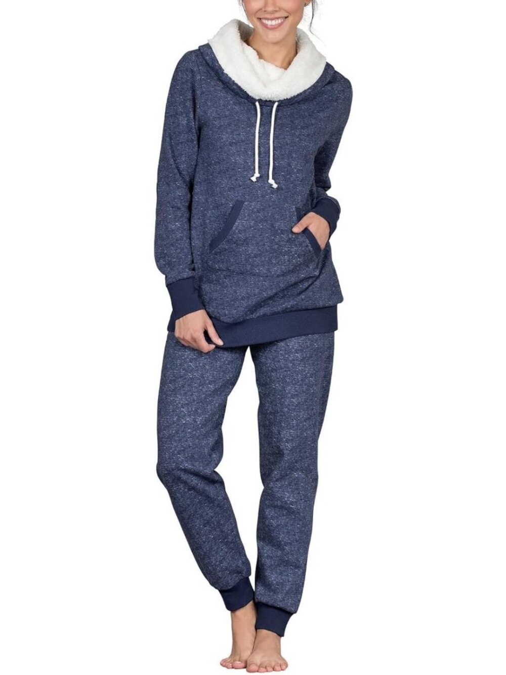 Cozy Women's Pajama Set - Soft Shearling Rollneck PJs for Ultimate Comfort